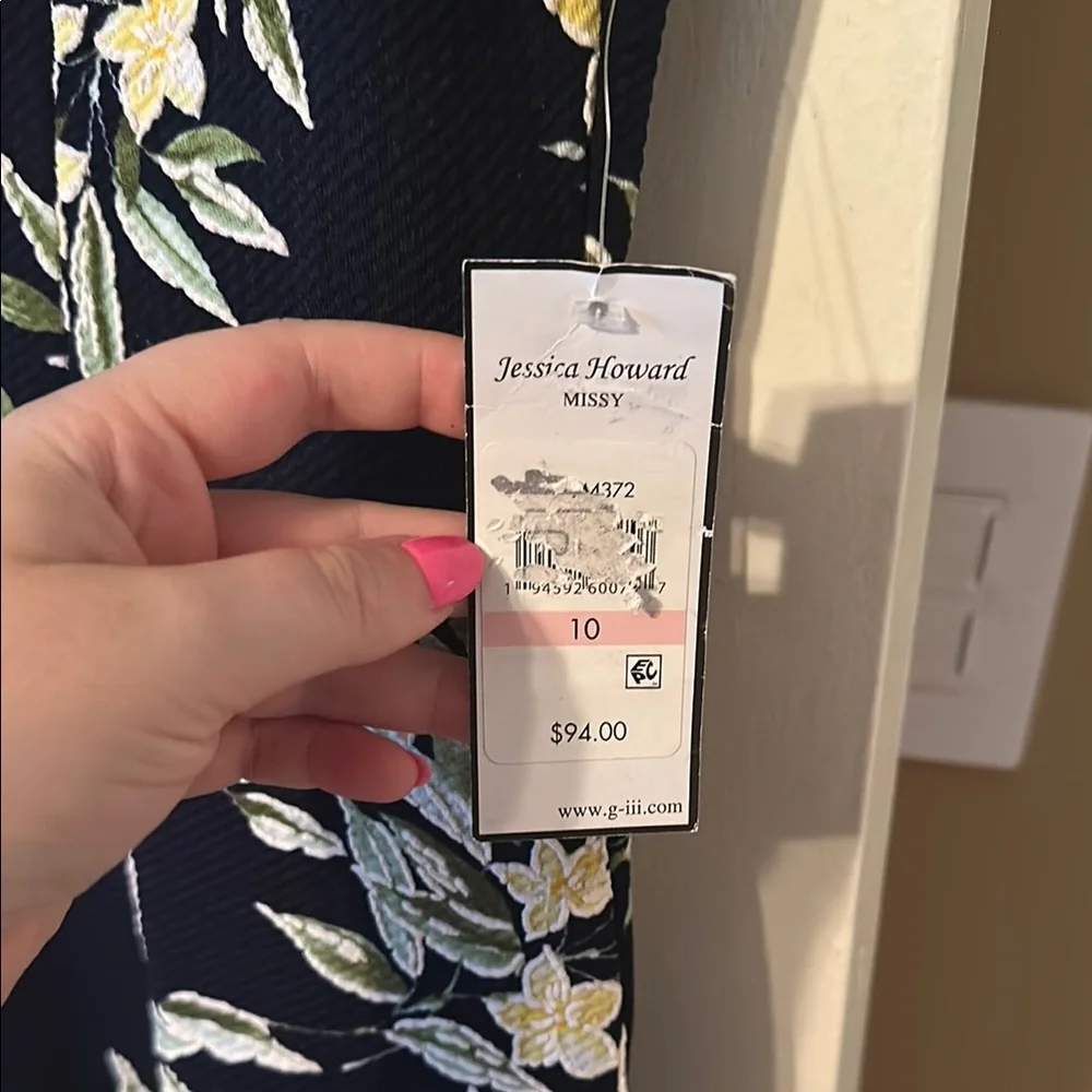 Jessica Howard Black Dress with Yellow Floral Design - Picture 2 of 6